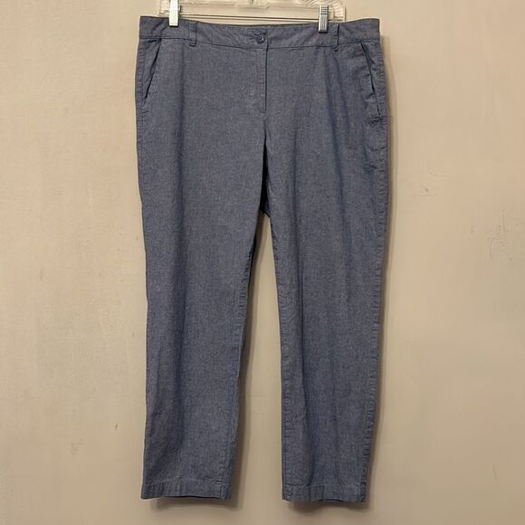 Talbots chambray weekend chinos Size 14P EUC - Picture 2 of 8